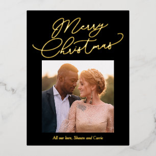 Simple Message Fox Weihnachtskarte Folien Feiertagspostkarte