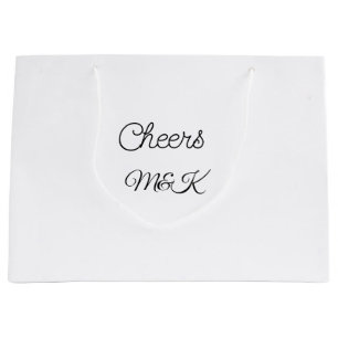 Simple minimal add name cheers couple name custom große geschenktüte