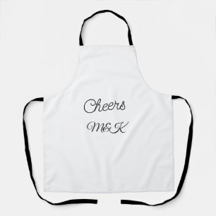Simple minimal add name cheers couple name custom schürze