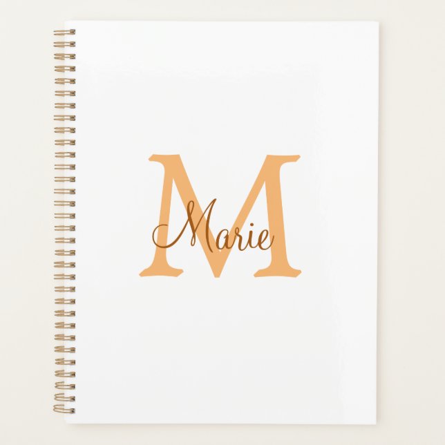 simple minimal add name monogram orange brown  thr planer (Vorderseite)