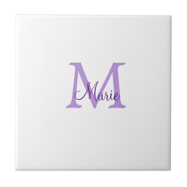 simple minimal add name monogram pink red   throw  fliese (Vorderseite)