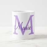 simple minimal add name monogram pink red   throw  Jumbo-Tasse<br><div class="desc">beautiful design</div>