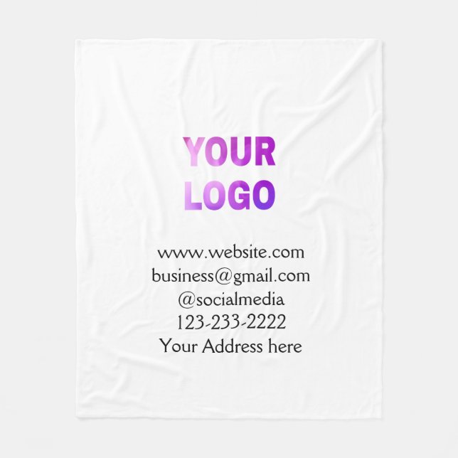simple minimal add your logo/design here text  pos fleecedecke (Vorderseite)