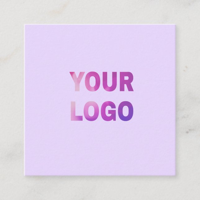 simple minimal add your logo/design here text      quadratische visitenkarte (Vorderseite)