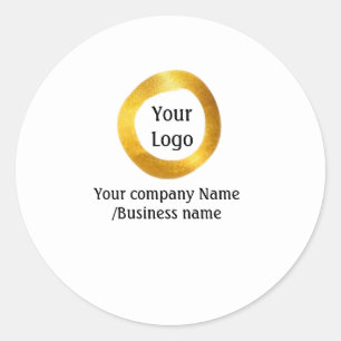 simple minimal add your logo gold website social t runder aufkleber