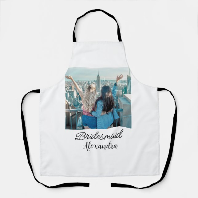 simple minimal add your name photo bridesmaid name schürze (Vorderseite)