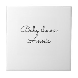 simple minimal add your name text baby shower thro fliese