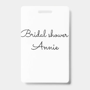 simple minimal add your name text bridal shower t ausweis