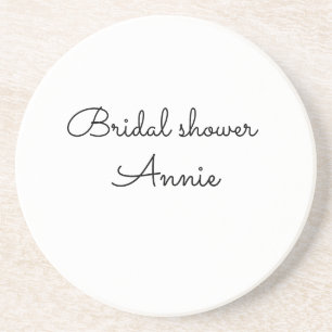 simple minimal add your name text bridal shower t getränkeuntersetzer