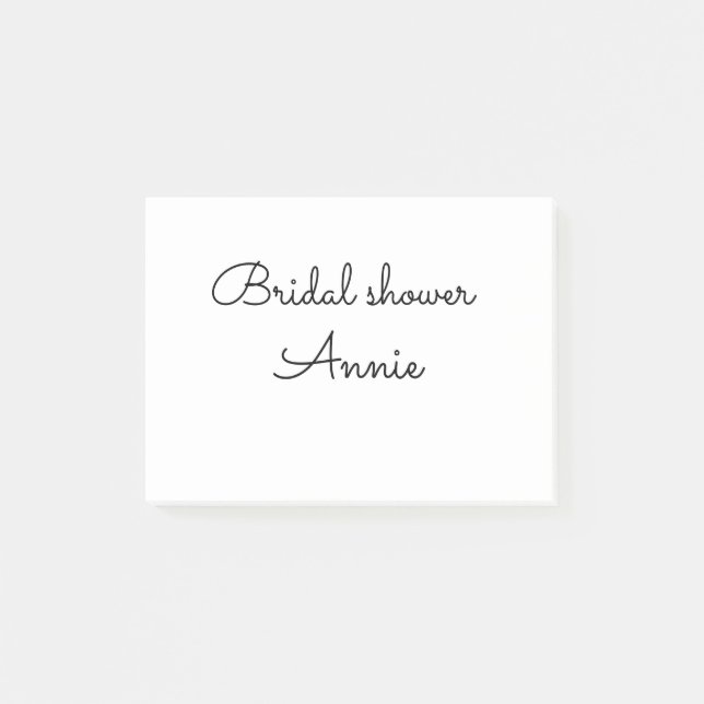 simple minimal add your name text bridal shower  t post-it klebezettel (Vorderseite)
