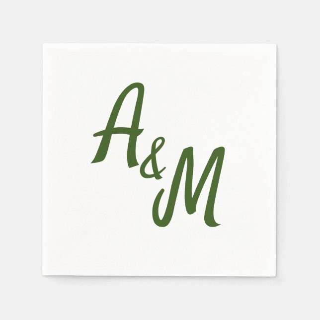Simple minimal Ampersand Monogram Wedding Serviette (Vorderseite)