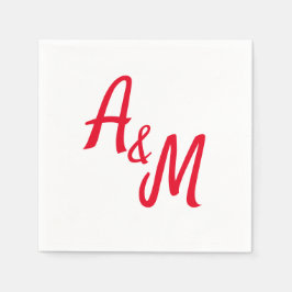 Simple minimal Ampersand Monogram Wedding Serviette