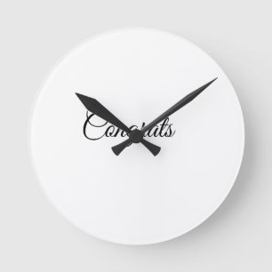 Simple minimal congratulations add your text name runde wanduhr