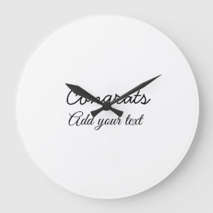 Simple minimal congratulations graduation add your große wanduhr