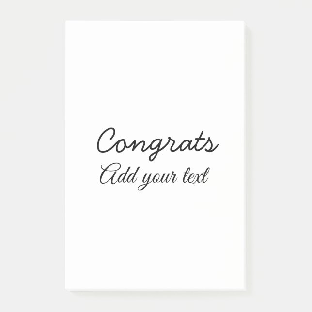 Simple minimal congratulations graduation add your post-it klebezettel (Vorderseite)