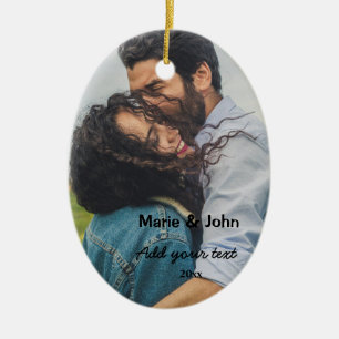 simple minimal customized name monogram couple nam keramik ornament