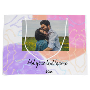 simple minimal customized name monogram couple th große geschenktüte