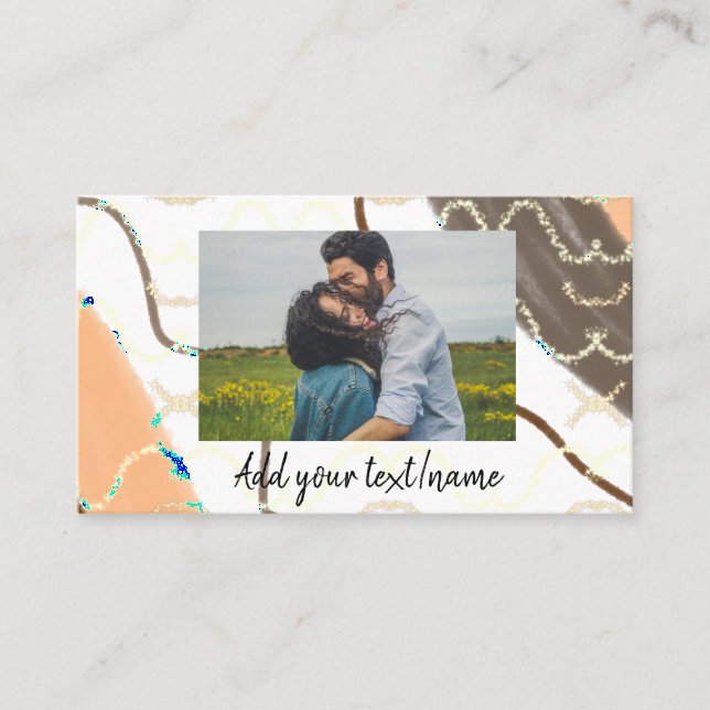 simple minimal customized name monogram couple  th visitenkarte (Vorderseite)