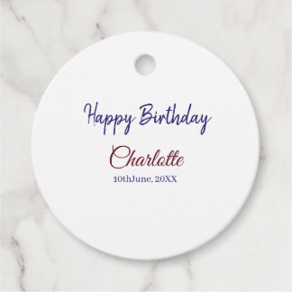 SIMPLE MINIMAL.CUTIE ADD NAME BABY happy birthday  Geschenkanhänger