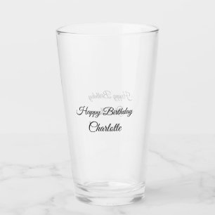 SIMPLE MINIMAL.CUTIE ADD NAME BABY happy birthday  Glas