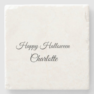 SIMPLE MINIMAL.CUTIE NAME BABY frohes Halloween Steinuntersetzer