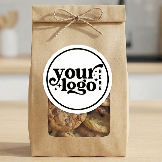 Simple Minimal Elegant Custom Logo Company Modern Runder Aufkleber (Simple Minimal Elegant Custom Logo Company Modern Classic Round Sticker)