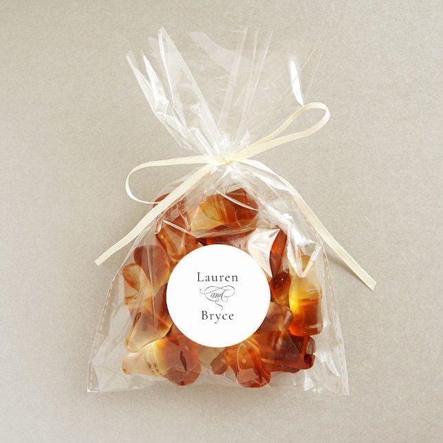 Simple Minimal Elegant White Wedding Runder Aufkleber (Von Creator hochgeladen)