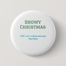 Simple minimal green happy holidays Christmas  Button