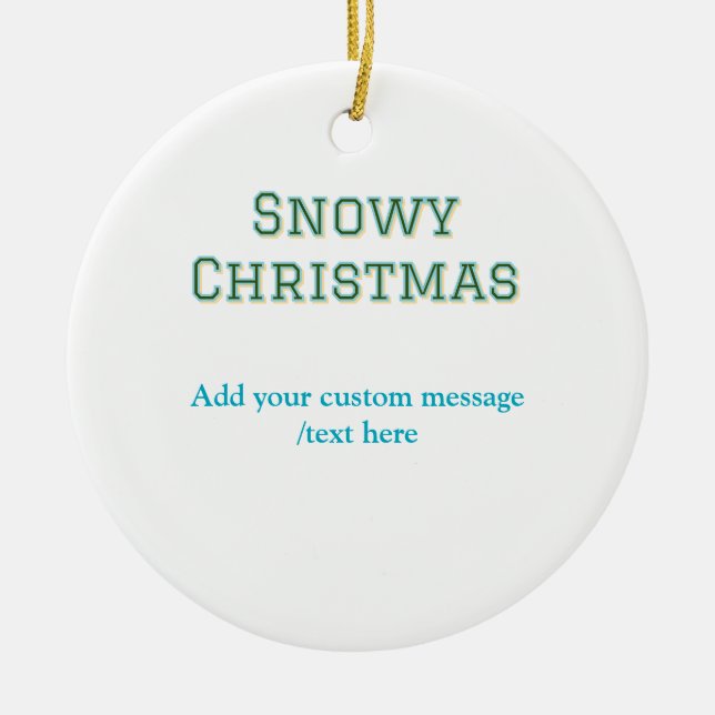 Simple minimal green happy holidays Christmas  Keramik Ornament (Vorne)