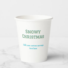 Simple minimal green happy holidays Christmas  Pappbecher