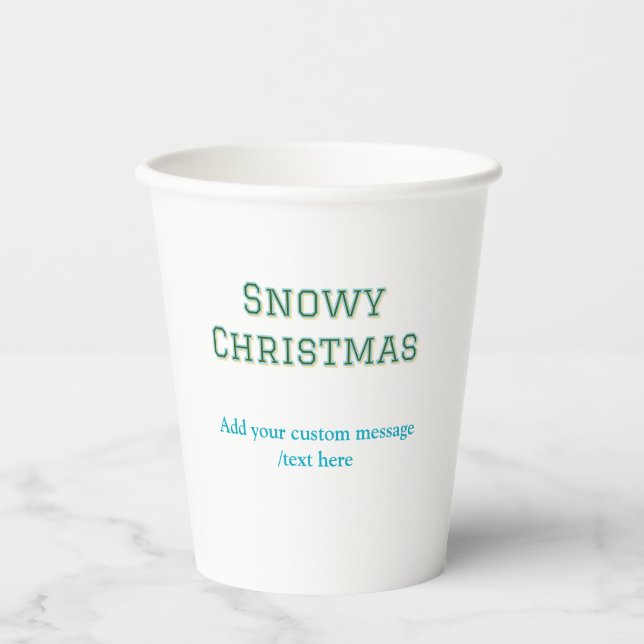 Simple minimal green happy holidays Christmas  Pappbecher (Vorderseite)