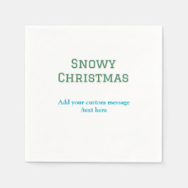 Simple minimal green happy holidays Christmas  Serviette