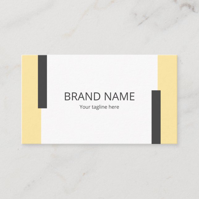 Simple Minimal Modern Yellow Black Line Frame Visitenkarte (Vorderseite)