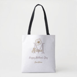 simple minimal mother's day monogram golden gray f