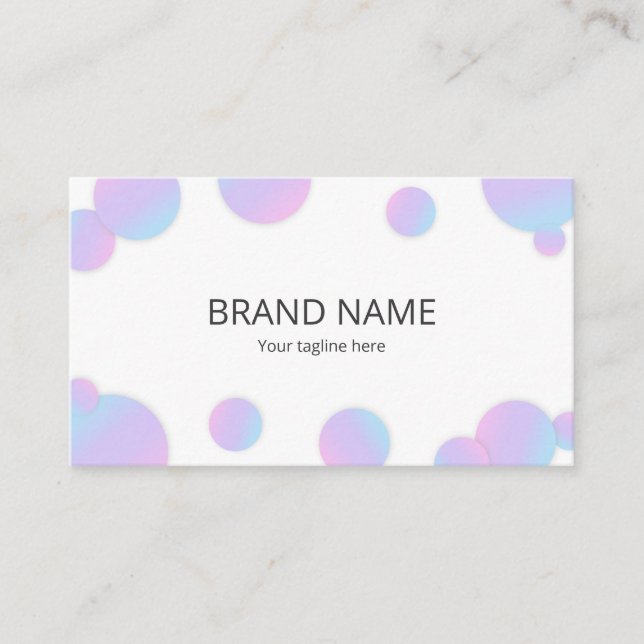 Simple Minimal Pink Blue Purple Gradient Dot Frame Visitenkarte (Vorderseite)