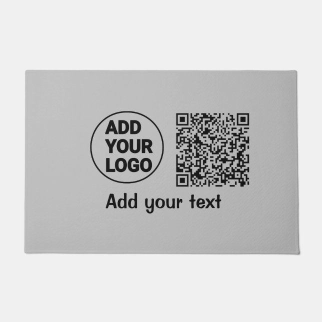 Simple minimal q r code add logo scan code name te fußmatte (Vorderseite)