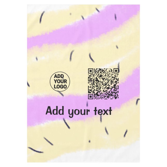 Simple minimal q r code add logo scan code name te tischdecke (Vorderseite)