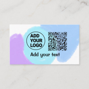 Simple minimal q r code add logo scan code name te visitenkarte