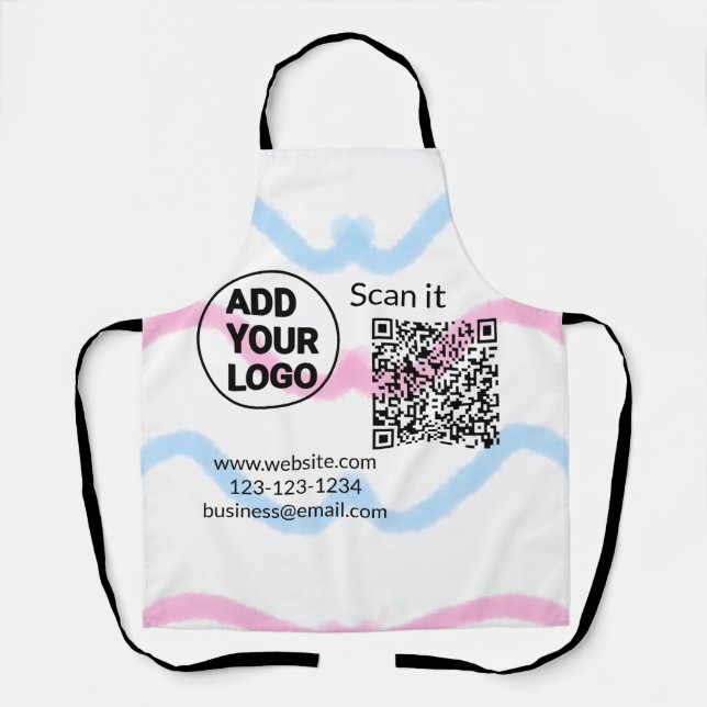 Simple minimal q r code add logo scan code name we schürze (Vorderseite)