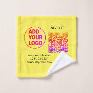 Simple minimal q r code add logo scan code name we waschlappen