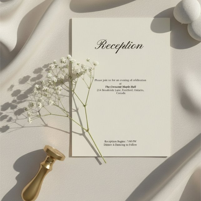 Simple Minimal Wedding Reception Begleitkarte (Von Creator hochgeladen)