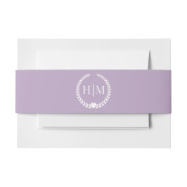 Simple Minimalist Dusty Lavender Purple Monogram Einladungsbanderole