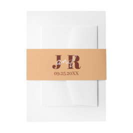 Simple Minimalist Initial Name Sunset Wedding Einladungsbanderole