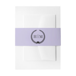 Simple Minimalist Lavender Purple Monogram Einladungsbanderole