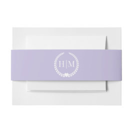 Simple Minimalist Lavender Purple Monogram Einladungsbanderole