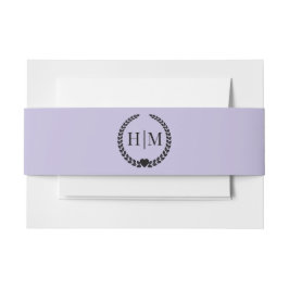 Simple Minimalist Lavender Purple Monogram Einladungsbanderole