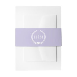 Simple Minimalist Lavender Purple Monogram Einladungsbanderole