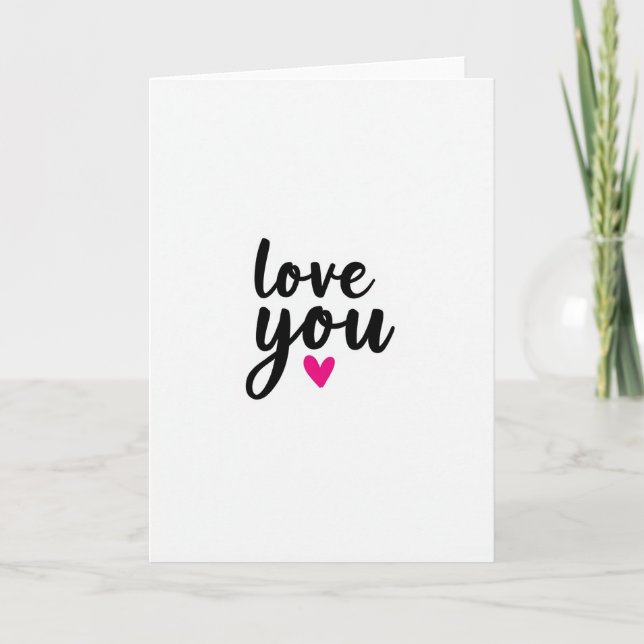 Simple Minimalist Love You Card Karte (Vorderseite)