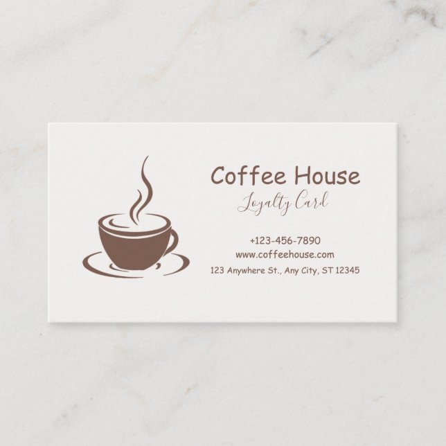 Simple Minimalist Modern Coffee Shop Loyalty Card Treuekarte (Vorderseite)