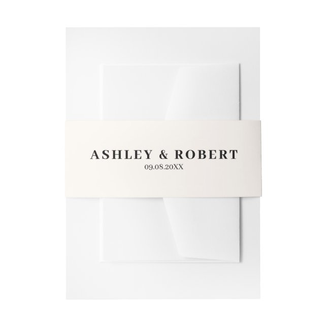Simple Minimalist Modern Wedding Invitation Einladungsbanderole (Vorderseite Beispiel)